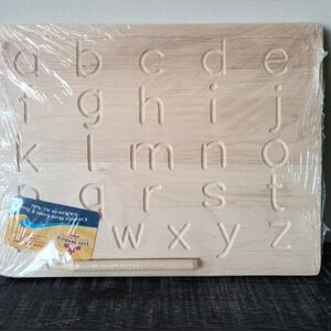 NWT Toy Maker of Lunenburg Wooden Alphabet Tracing Board